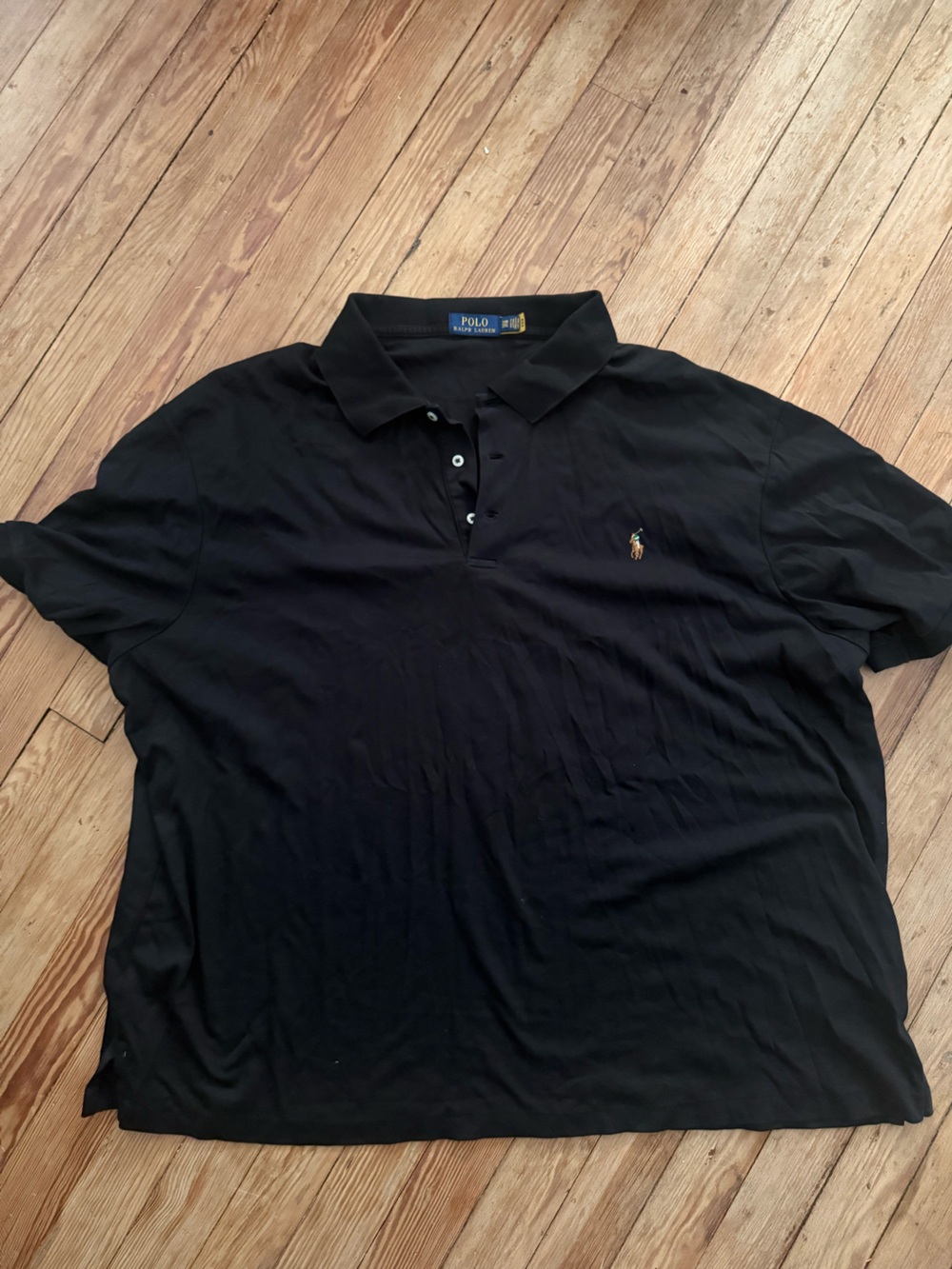 Ralph Lauren Black Polo with Pony Embroidery